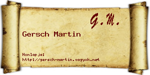 Gersch Martin névjegykártya